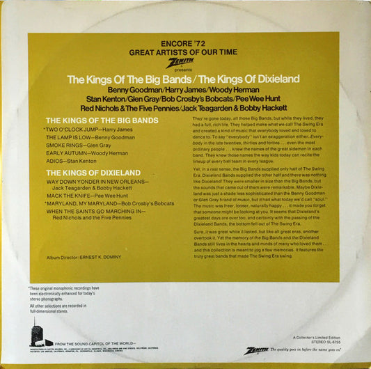 Various - The Kings Of The Big Bands / The Kings Of Dixieland vinyl record, LP (Near Mint (NM or M-)) | Lulo Records