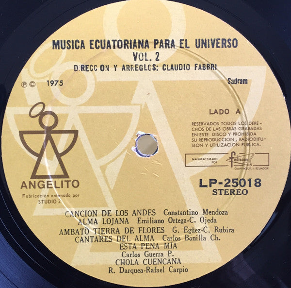 Claudio Fabbri (2) : Musica Ecuatoriana Para El Universo Vol. 2 (LP, Album)