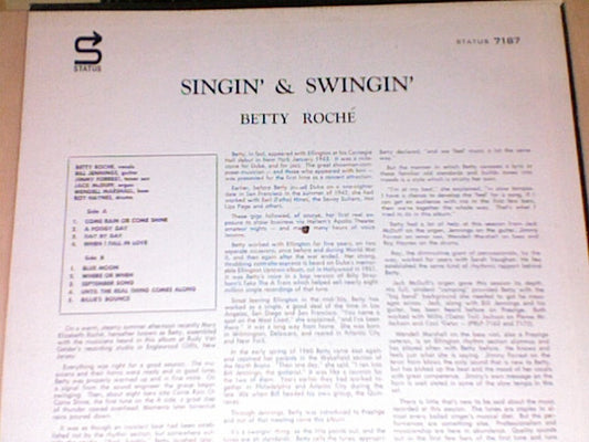 Betty Roché : Singin' & Swingin' (LP, Album, Mono, RE)