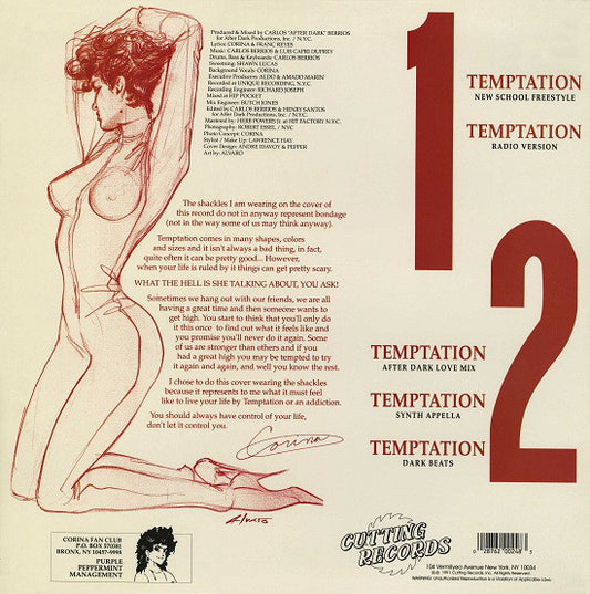 Corina - Temptation vinyl record, 12" (Very Good (VG)) | Lulo Records