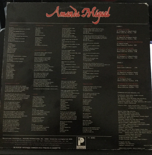 Amanda Miguel : El Sonido Vol. 2 (LP, Album)