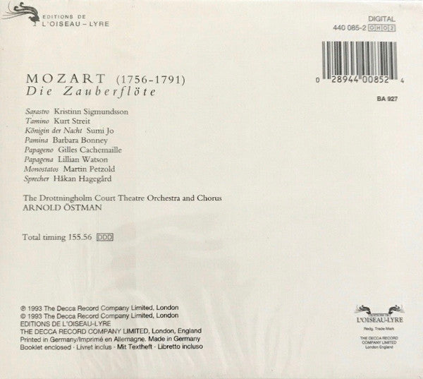 Wolfgang Amadeus Mozart - Barbara Bonney · Sumi Jo · Kurt Streit · Gilles Cachemaille · Chorus And Orchestra Of The Drottningholm Court Theatre · Arnold Östman : Die Zauberflöte (2xCD + Box)