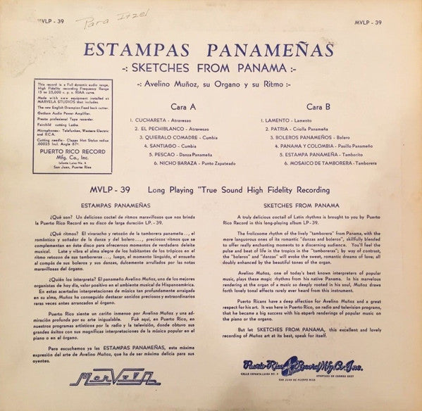 Avelino Muñoz : Estampas Panameñas (LP, Album)