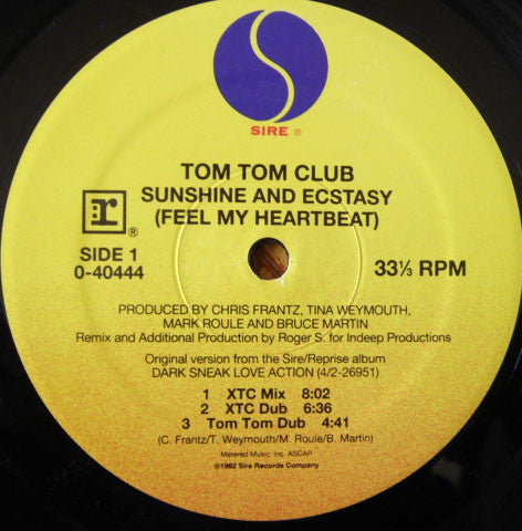 Tom Tom Club : Sunshine And Ecstasy (12", Maxi)