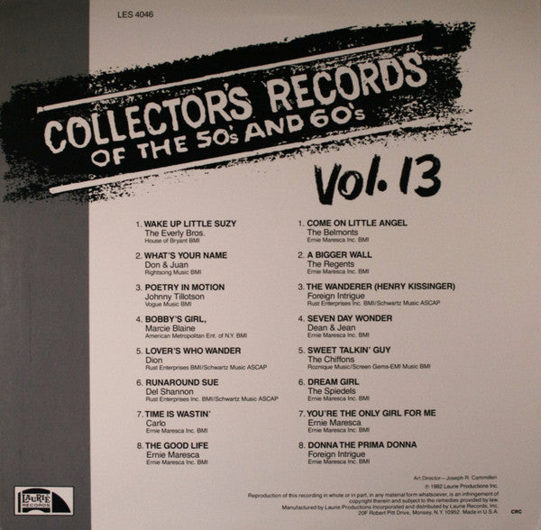 Various : Collector's Records Of The 50's And 60's Vol. 13 (LP, Comp, Club)