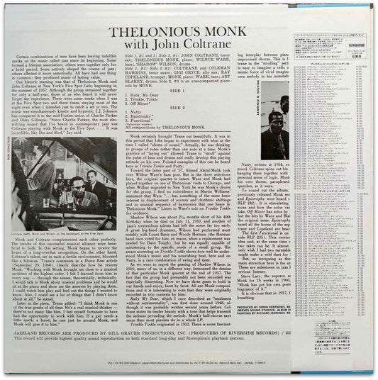 Thelonious Monk : Thelonious Monk With John Coltrane (LP, Album, Mono, RE)