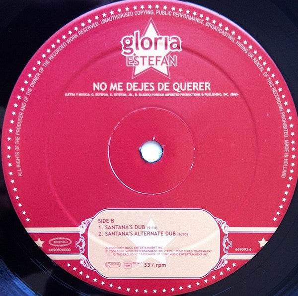 Gloria Estefan : No Me Dejes De Querer (12", Single)