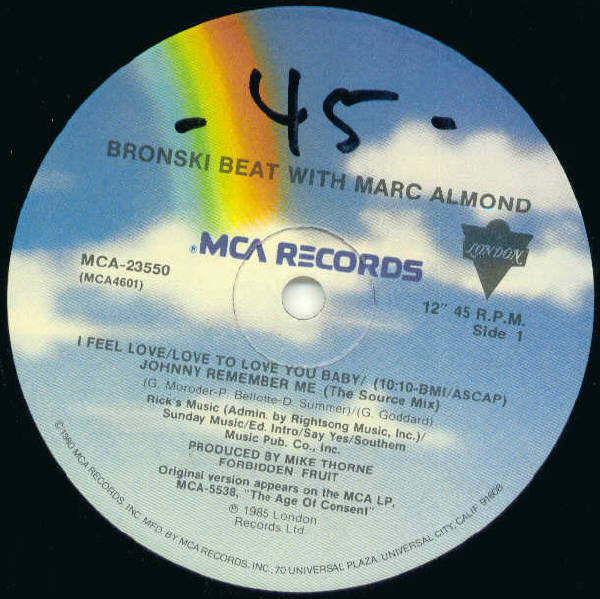 Bronski Beat, Marc Almond : I Feel Love (12" Version) (12", Glo)