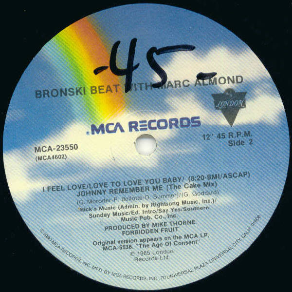 Bronski Beat, Marc Almond : I Feel Love (12" Version) (12", Glo)