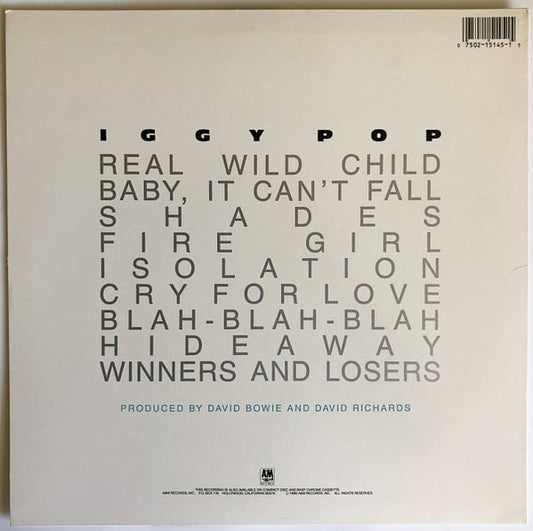 Iggy Pop : Blah-Blah-Blah (LP, Album, Ind)