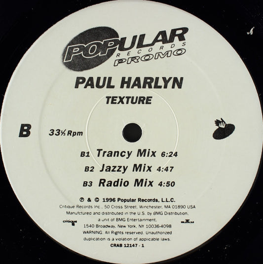 Paul Harlyn - Texture vinyl record, 12" (Very Good Plus (VG+)) | Lulo Records