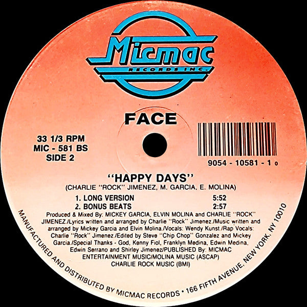Face (5) : Happy Days (12")