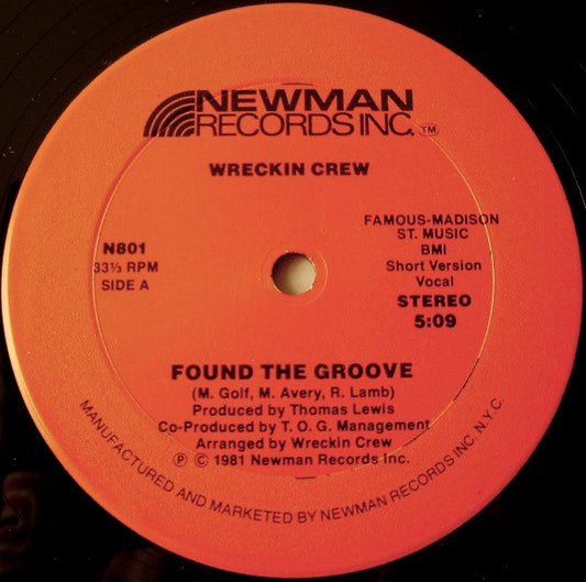 Wreckin Crew* - Found The Groove vinyl record, 12" (Mint (M)) | Lulo Records