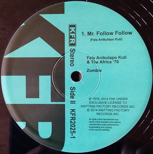 Fẹla* And Afrika 70* : Zombie (LP, Album, RE)