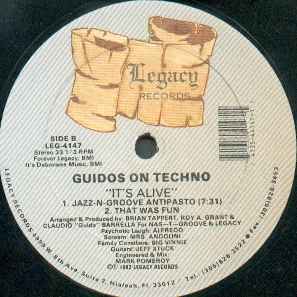 Guidos On Techno : It's Alive (12")
