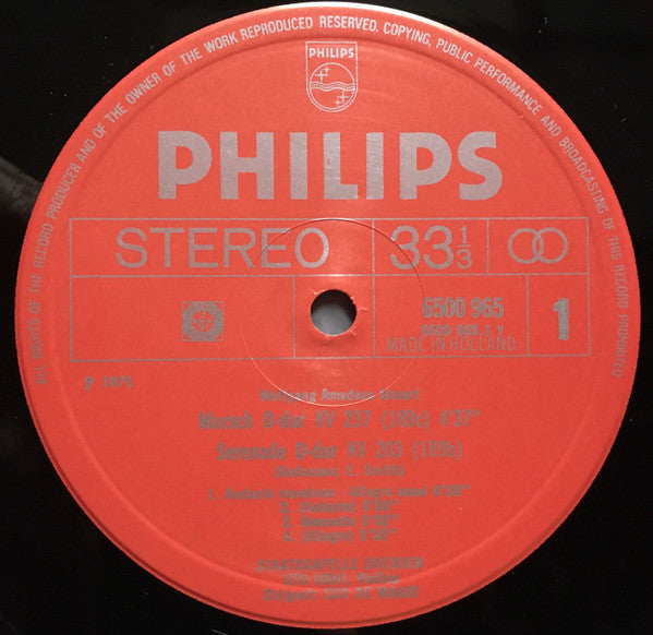 Wolfgang Amadeus Mozart, Staatskapelle Dresden, Edo de Waart : Serenade In D, K. 203 / March In D, K. 237 (LP)