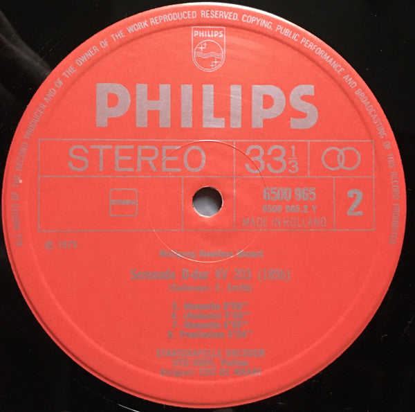 Wolfgang Amadeus Mozart, Staatskapelle Dresden, Edo de Waart : Serenade In D, K. 203 / March In D, K. 237 (LP)