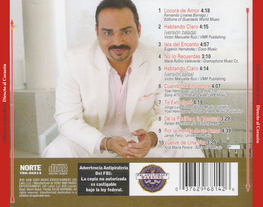Gilberto Santa Rosa - Directo Al Corazón vinyl record, CD (Near Mint (NM or M-)) | Lulo Records