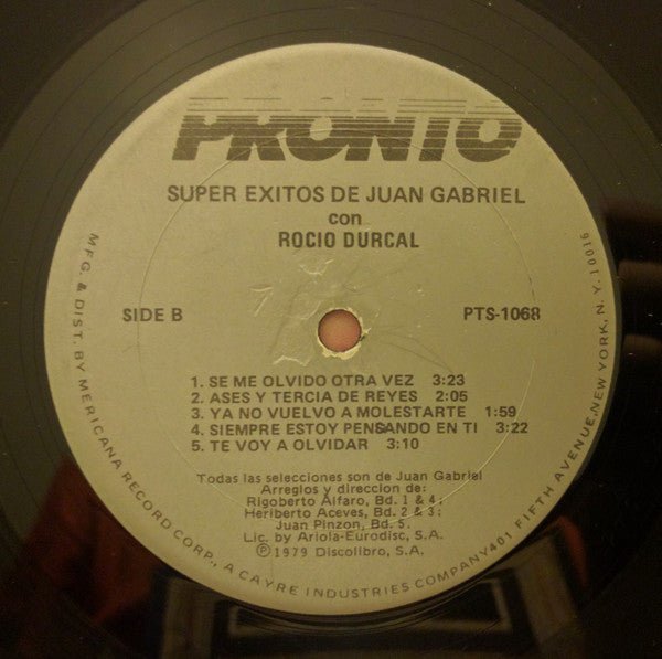 Rocío Dúrcal : Super Exitos De Juan Gabriel (LP, Album, RE)