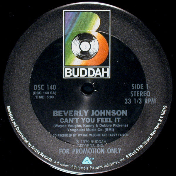 Beverly Johnson (2) : Can't You Feel It (12", Promo)