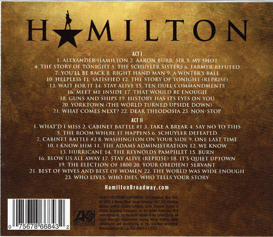 Lin-Manuel Miranda - Hamilton: An American Musical (Original Broadway Cast Recording) vinyl record, 2xCD (Mint (M)) | Lulo Records