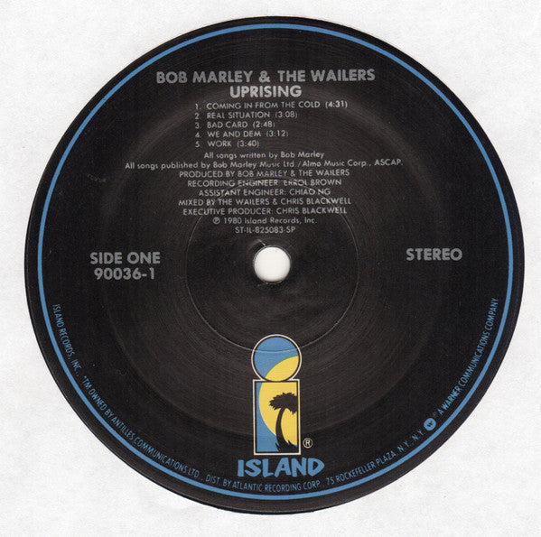 Bob Marley & The Wailers : Uprising (LP, Album, RE, RP, SRC)