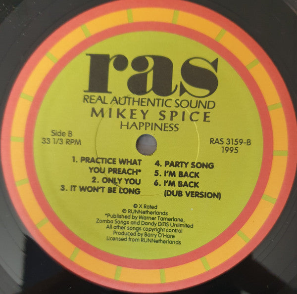Mikey Spice : Happiness (LP, Album)