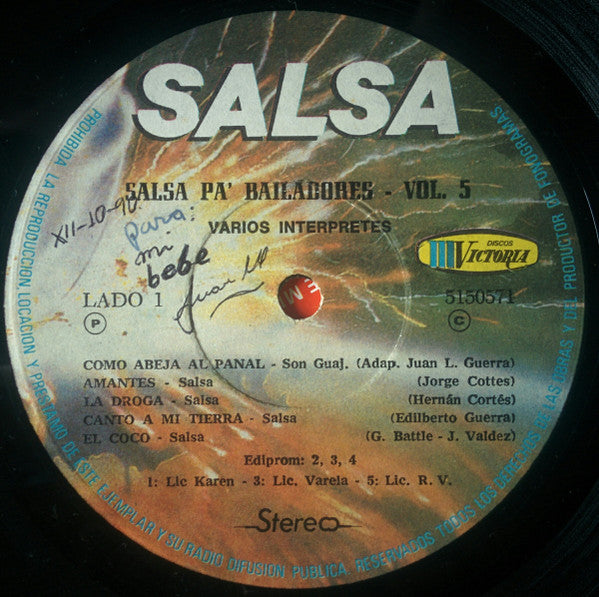 Various : Salsa Pa' Bailadores Vol. 5 (LP, Comp)