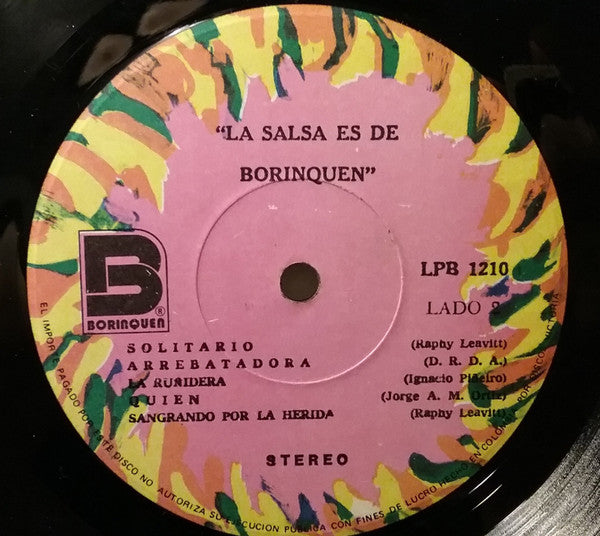 Various : La Salsa Es De Borinquen Vol. 1 (LP, Comp, RE)