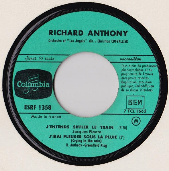 Richard Anthony (2) : J'irai Twister Le Blues (7", EP, RP, Red)