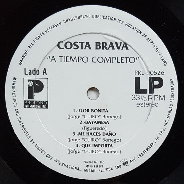 Costa Brava : A Tiempo Completo... (LP, Album)