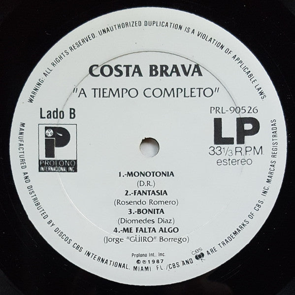 Costa Brava : A Tiempo Completo... (LP, Album)