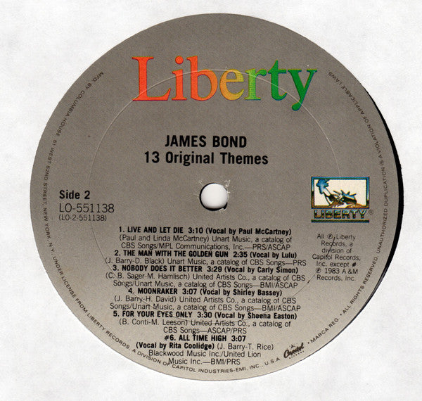 Various : James Bond - 13 Original Themes (LP, Comp, Club, Car)