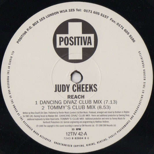 Judy Cheeks - Reach vinyl record, 12" (Very Good Plus (VG+)) | Lulo Records