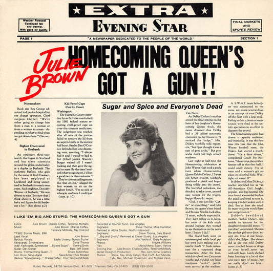 Julie Brown - I Like 'Em Big And Stupid vinyl record, 12" (Near Mint (NM or M-)) | Lulo Records