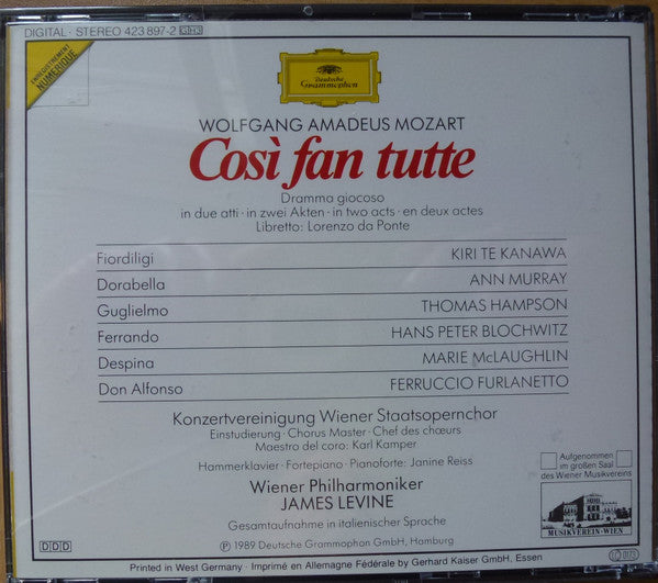 Wolfgang Amadeus Mozart : Cosi Fan Tutte (3xCD, Club, RE + Box)