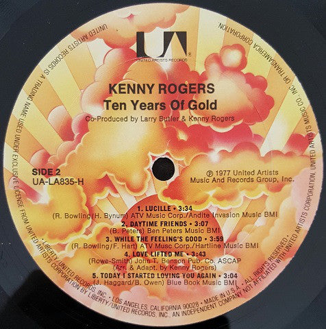 Kenny Rogers : Ten Years Of Gold (LP, Comp, RE)