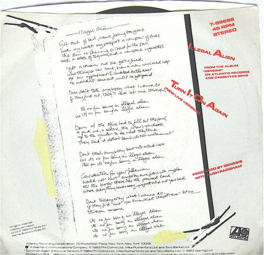 Genesis - Illegal Alien