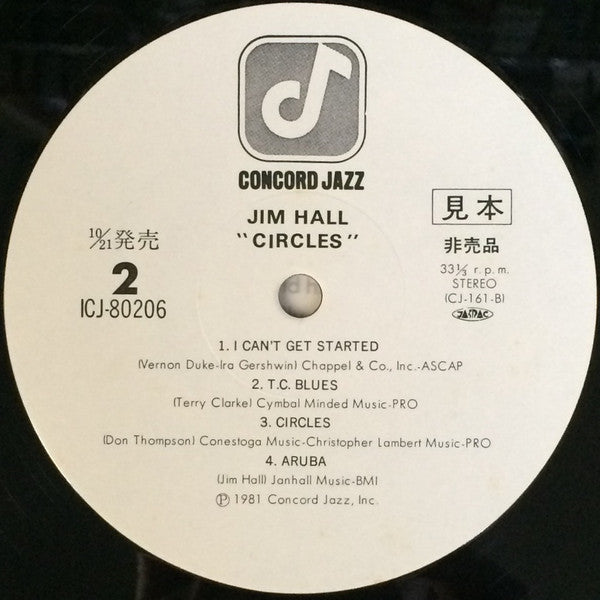 Jim Hall Trio : Circles (LP, Album, Promo)