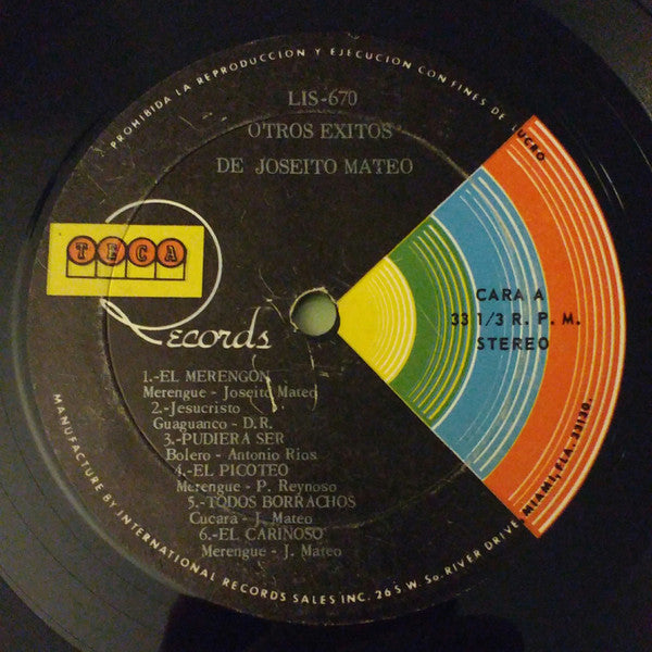 Joseito Mateo Y Su Orquesta : Otros Exitos (LP, Album)