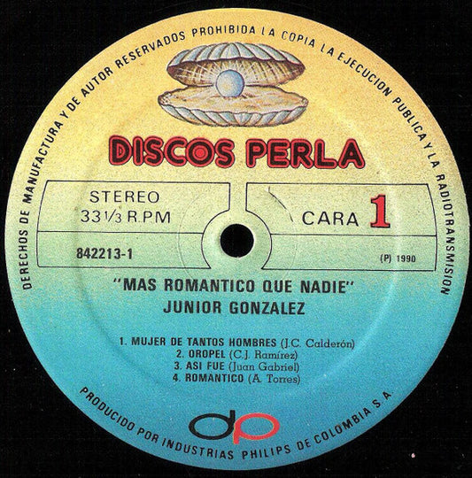 Junior Gonzalez : Mas Romantico Que Nadie (LP, Album)