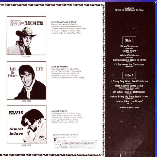Elvis Presley : Elvis' Christmas Album (LP, Mono, RE)