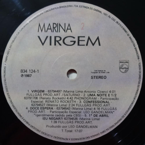 Marina* : Virgem (LP, Album)