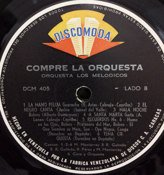 Los Melódicos : Compre La Orquesta (LP, Album, Mono)