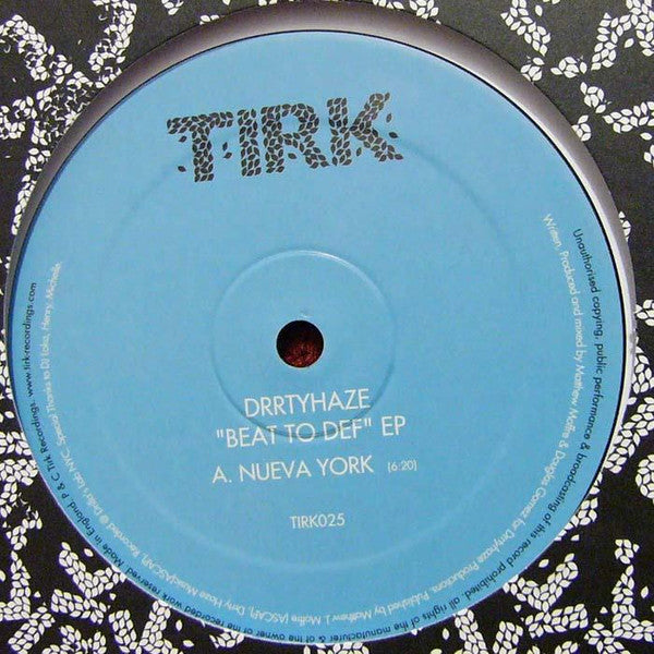 Drrtyhaze : Beat To Def EP (12", EP)