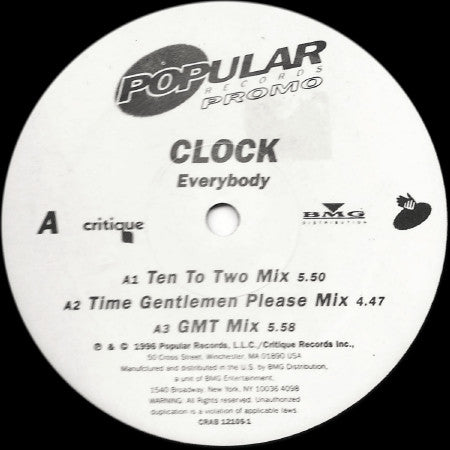Clock : Everybody (12", Promo)