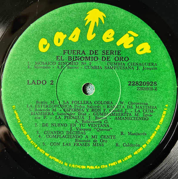 Binomio De Oro : Fuera De Serie (LP, Album)
