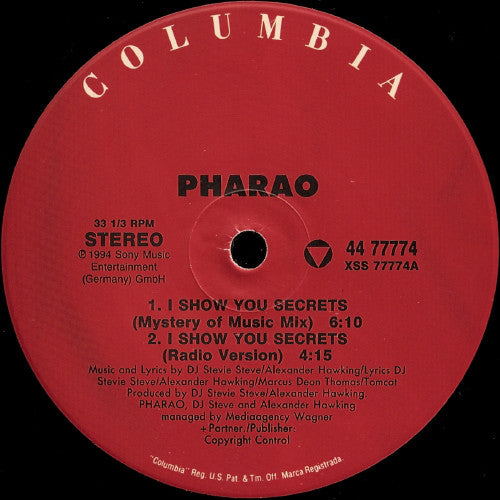 Pharao : I Show You Secrets (12")