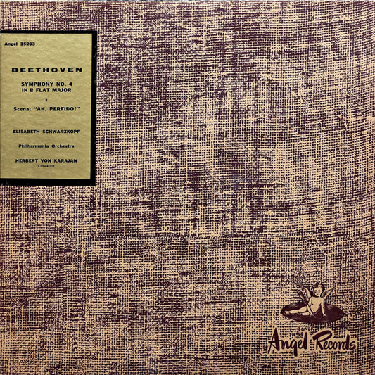 Herbert von Karajan, Elisabeth Schwarzkopf, Philharmonia Orchestra, Ludwig van Beethoven : Beethoven: Symphony No. 4 in B Flat Major / Ah Perfido! (LP, Album, Mono)