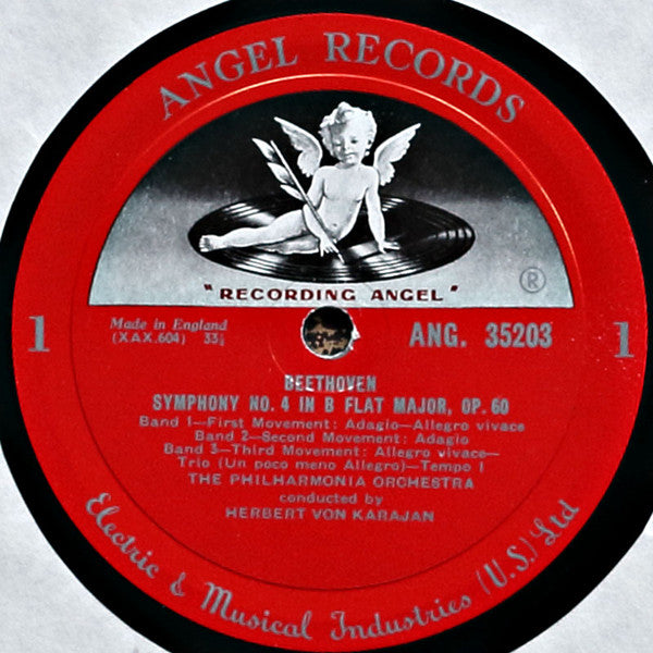 Herbert von Karajan, Elisabeth Schwarzkopf, Philharmonia Orchestra, Ludwig van Beethoven : Beethoven: Symphony No. 4 in B Flat Major / Ah Perfido! (LP, Album, Mono)